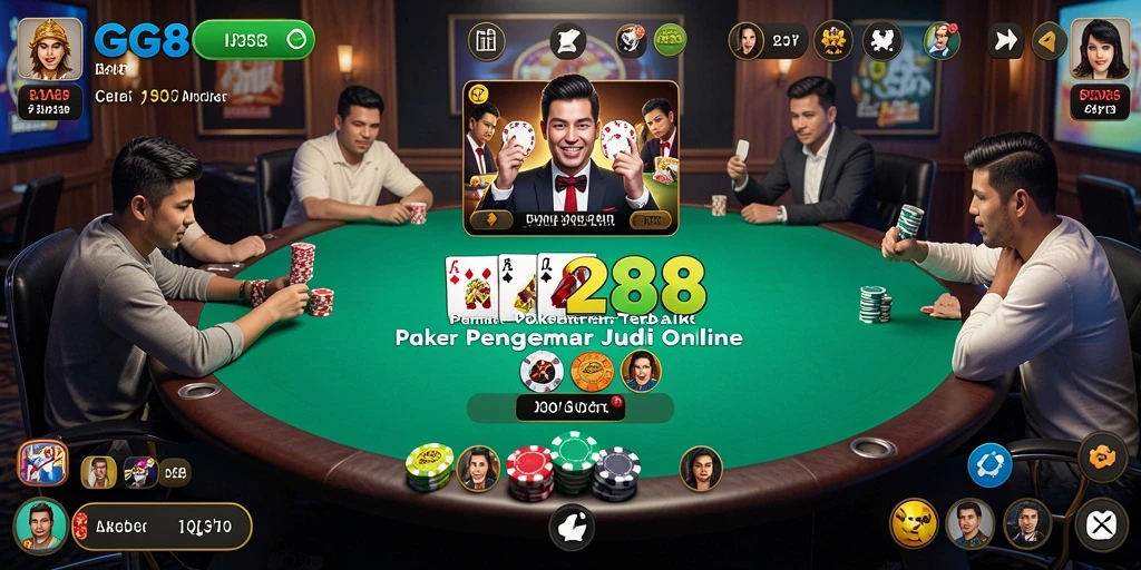 Screenshot gameplay GG288 dengan tampilan meja poker yang menarik.