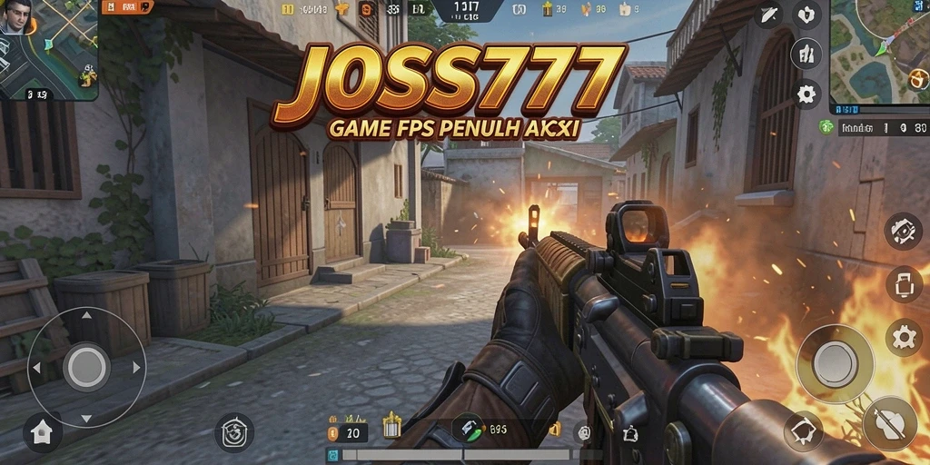 Screenshot utama JOSS777 menampilkan aksi seru dalam pertempuran FPS.