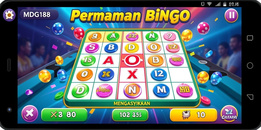 Screenshot gameplay MDG188 menampilkan pencarian angka Bingo.