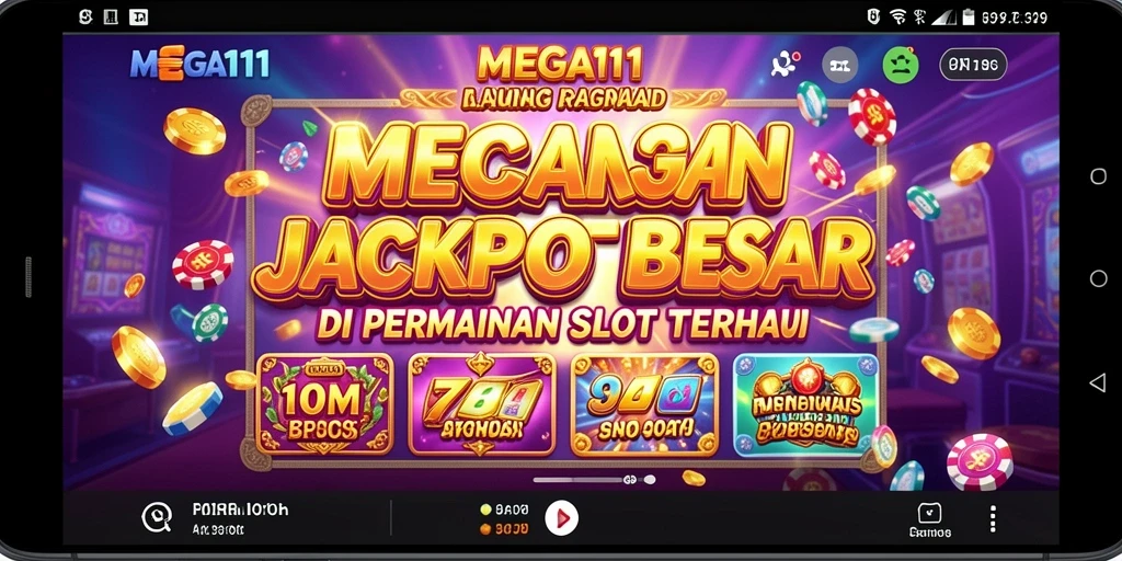 Tampilan gameplay MEGA111 yang penuh warna dan menarik.