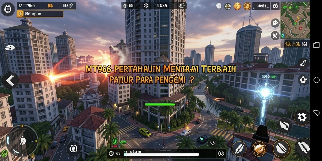 Tampilan gameplay MT966 dengan aksi mendebarkan di menara pertahanan.