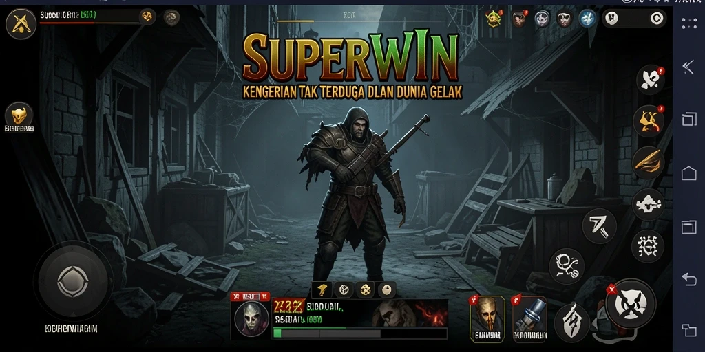Screenshot gameplay yang menunjukkan suasana mencekam di dalam <strong>SUPERWIN</strong>.