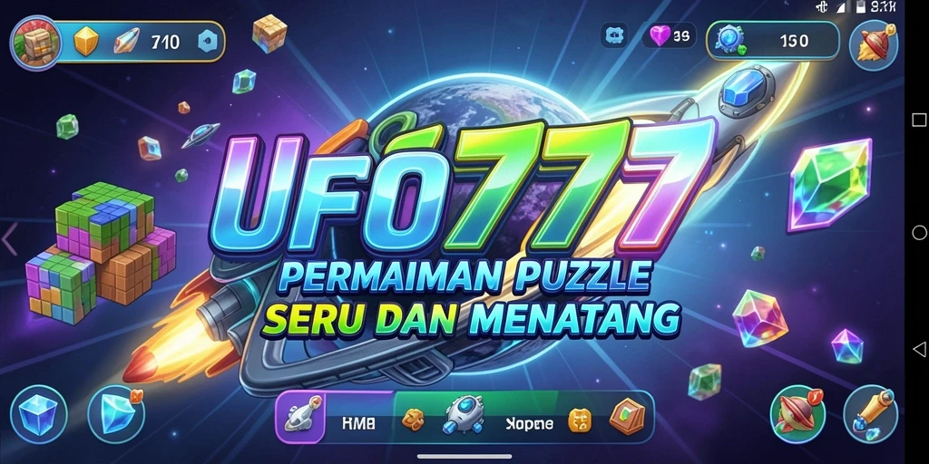 Screenshot utama UFO777 menampilkan gameplay Puzzle yang seru.